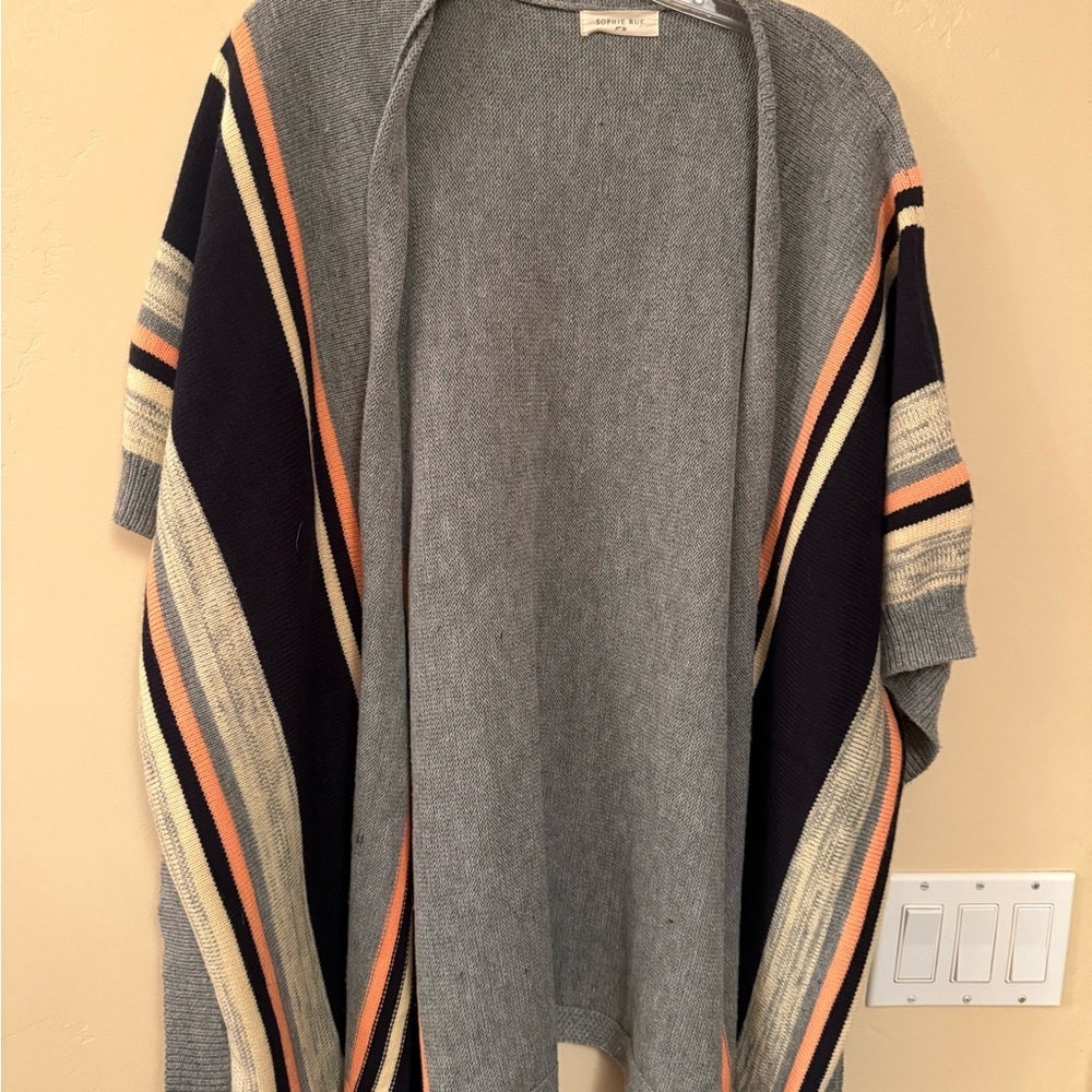 Sophie Rue Gray and Black Open Front shrug
